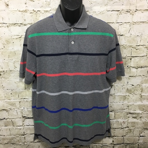 Daniel Cremieux Gray Striped Polo Shirt - Picture 1 of 6